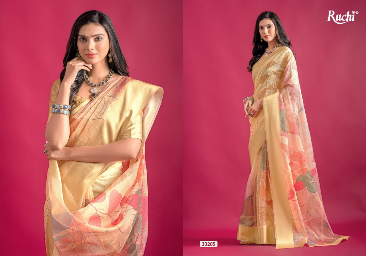 Saanchi By Ruchi Digital Printed Linen Designer Sarees Wholesale Price In Surat
